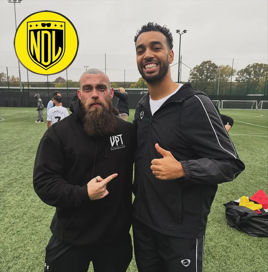 The Viking pictured with NDL manager Niko Omilana