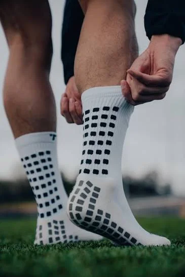 TruSox football grip socks being prepared for training